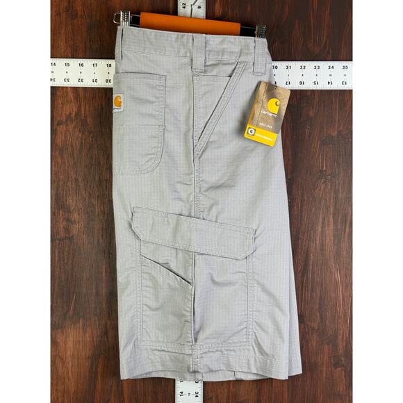 Carhartt Force Broxton Cargo Shorts Relaxed Fit Ripstop 11" Gray Mens 42 NEW NWT - Picture 2 of 10